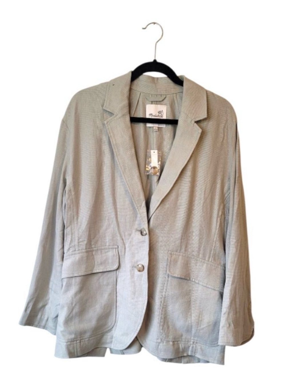 Madewell Light Gray Relaxed Notch Lapel Blazer